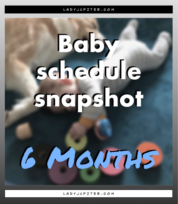 Baby schedule snapshot! Here's an overview of my six-month old's life. #Baby #SixMonthsOld #BabySchedule #6months