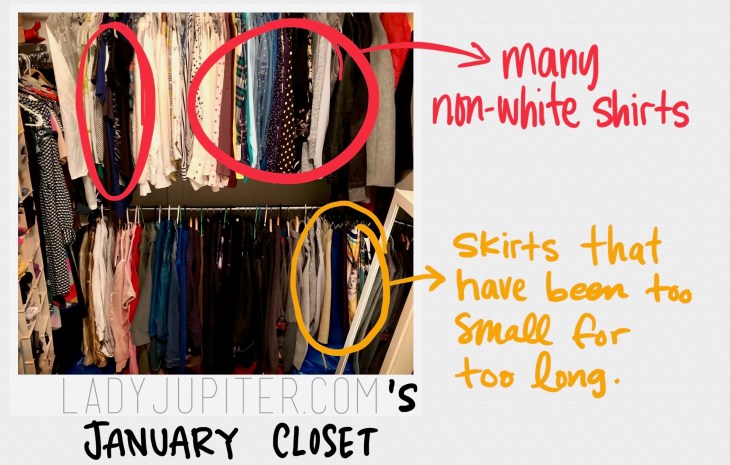 My January closet. Lots of room to improve. #startsomewhere #maximalism #clothes