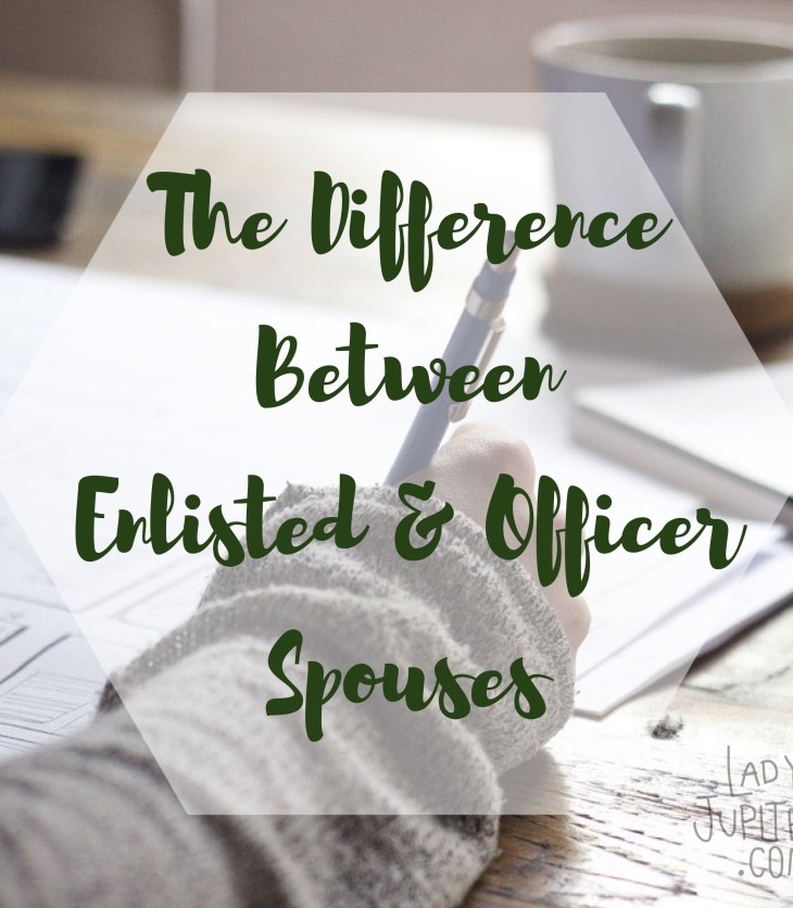 The difference between E and O spouses - that's right. #MilSpos #militarywives