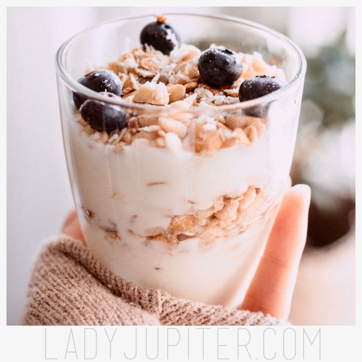 Greek yogurt with fruit and granola, yum