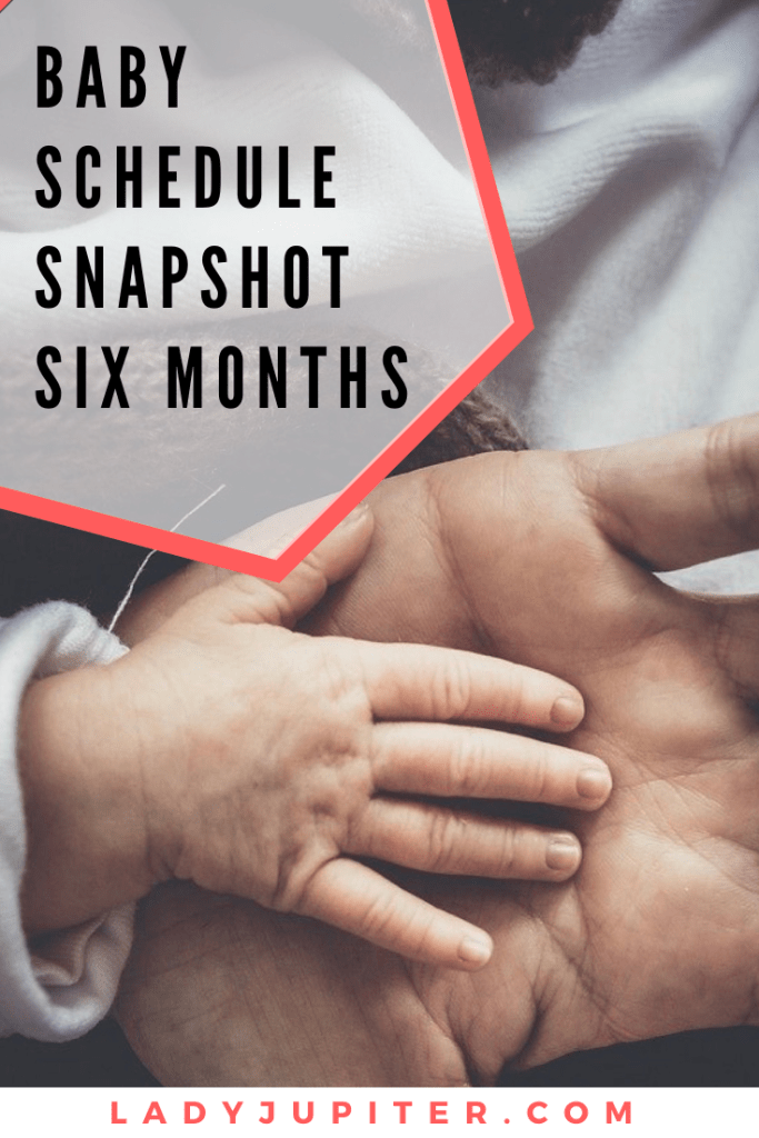 Baby schedule snapshot! Here's an overview of my six-month old's life. #Baby #SixMonthsOld #BabySchedule #6months