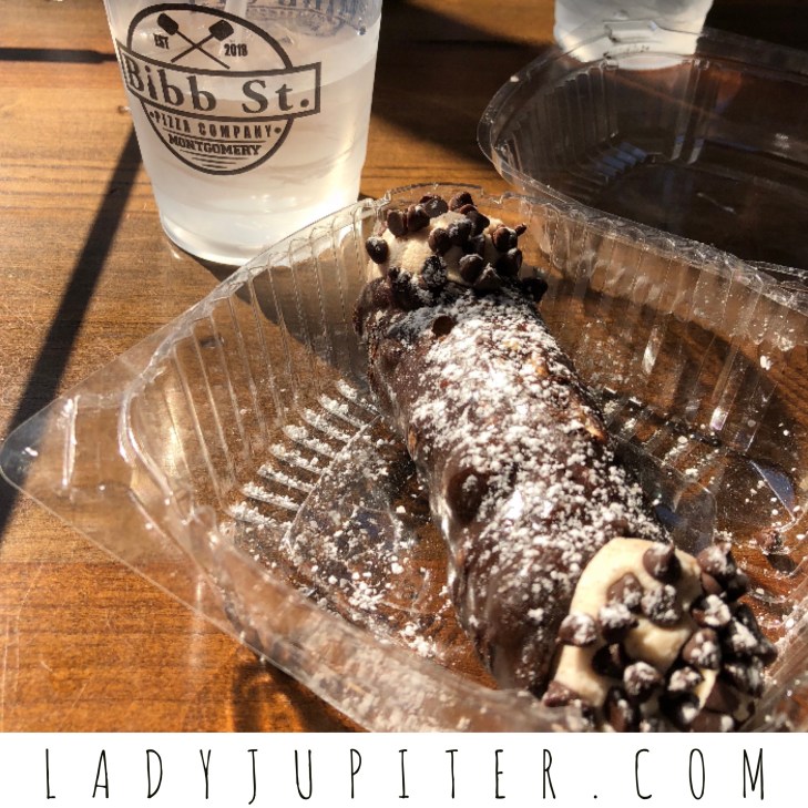 Chocolate cannelloni at Bibb St. Pizza Co, delicious.