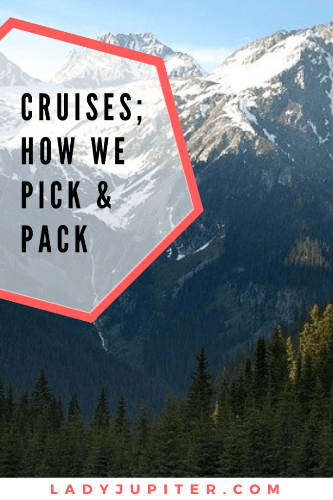 Cruise talk! Today I share how my husband and I pick a ship and pack for the trip. Thinking about booking a cruise? Start here! #cruises #floatinghotel #cruiseship
