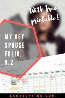 Key Spouse Folio Version Two! After some using and changing I have updated my Key Spouse folio to spreadsheets - it makes sense and here's how!