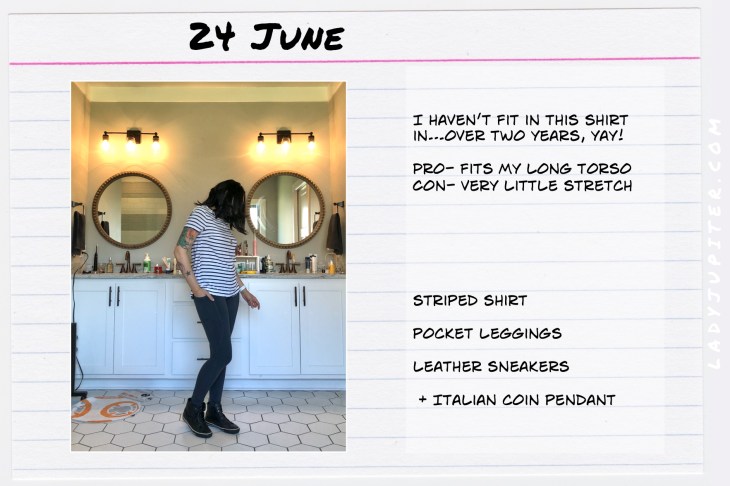 Outfits of the Day June 24. #OOTD #summer #over35 #stripes