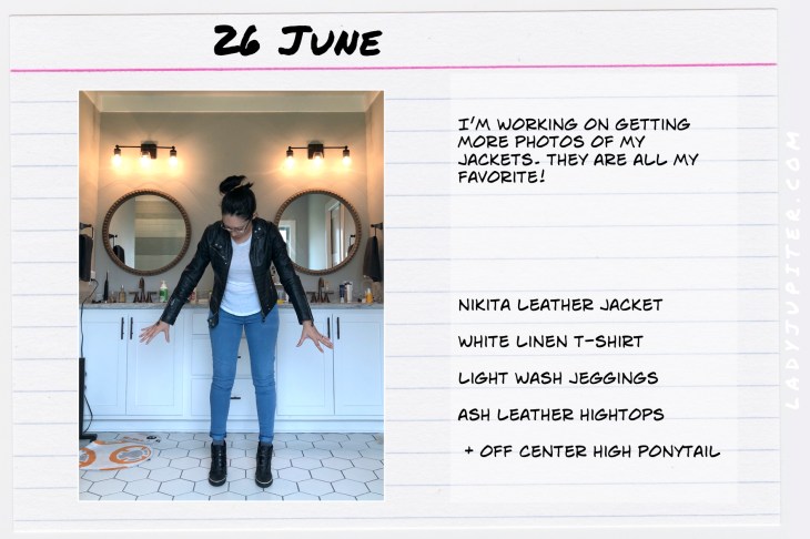 Outfits of the Day June 26. #OOTD #summer #over35 #LeatherJackets