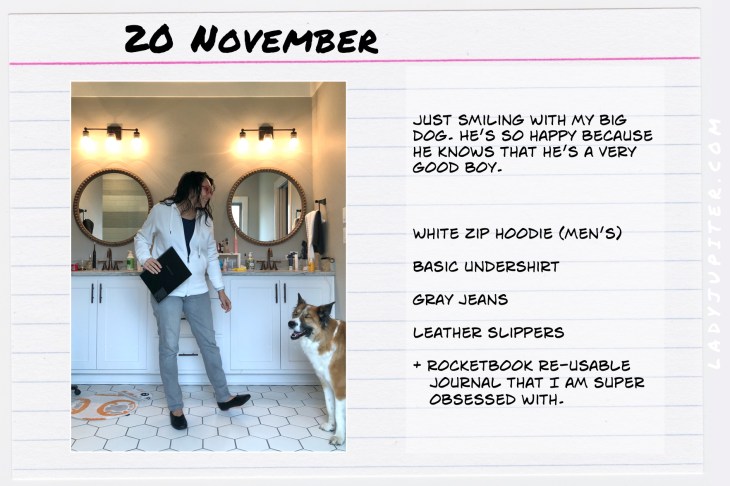 Outfits of the Day November 20. #OOTD #November #MomOutfits #LadyJupiter #RocketBook