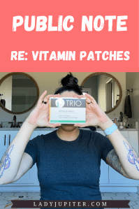 I have been trying out a variety of vitamin and supplement patches for months and I am ready to share my findings with you! #vitamins #vitaminpatches #transdermal #biohacking #SAHM #LadyJupiter #publicnotes