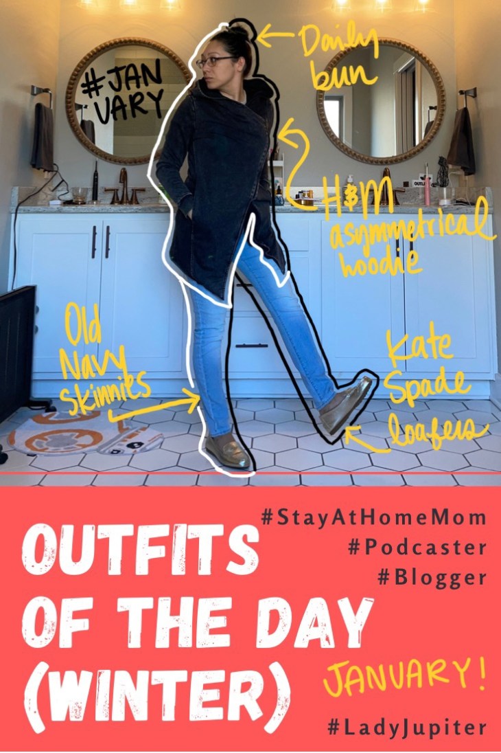 Outfits of the day post! Click on to see what I wore in the winter; primarily light indoor layers because I don't go outside much. #OOTD #LadyJupiter #MomOutfits #comfortable #layers #OutfitShare #milblogger