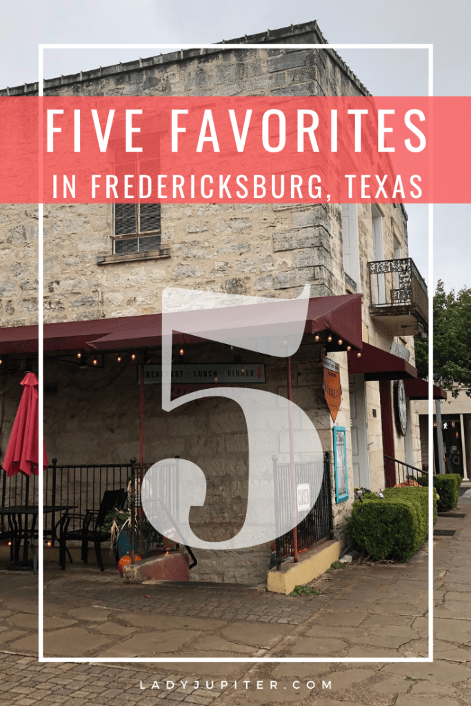 I'm gushing about my favorites in Fredericksburg, Texas today! Fredericksburg is a great weekend trip, and I cannot recommend it enough - well, that is if you also seek fine food and drink! Thrillseekers may be dissapointed. Thirsty wine-drinkers will not. #FiveFaves #5Faves #LadyJupiter #Fredericksburg #FredericksburgTexas #roadtrip #FBurg #GermanTown #TexasWine