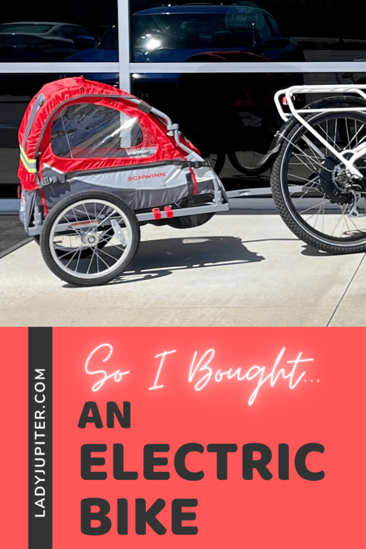 So I bought...an electric bike! This post is all about my beloved ebike and current accessories. The toddler and I get more sunshine and we both love the wind on our faces. #LadyJupiter #electricbike #RadPowerBikes #Schwinn #getoutside #urbanbike #ebike