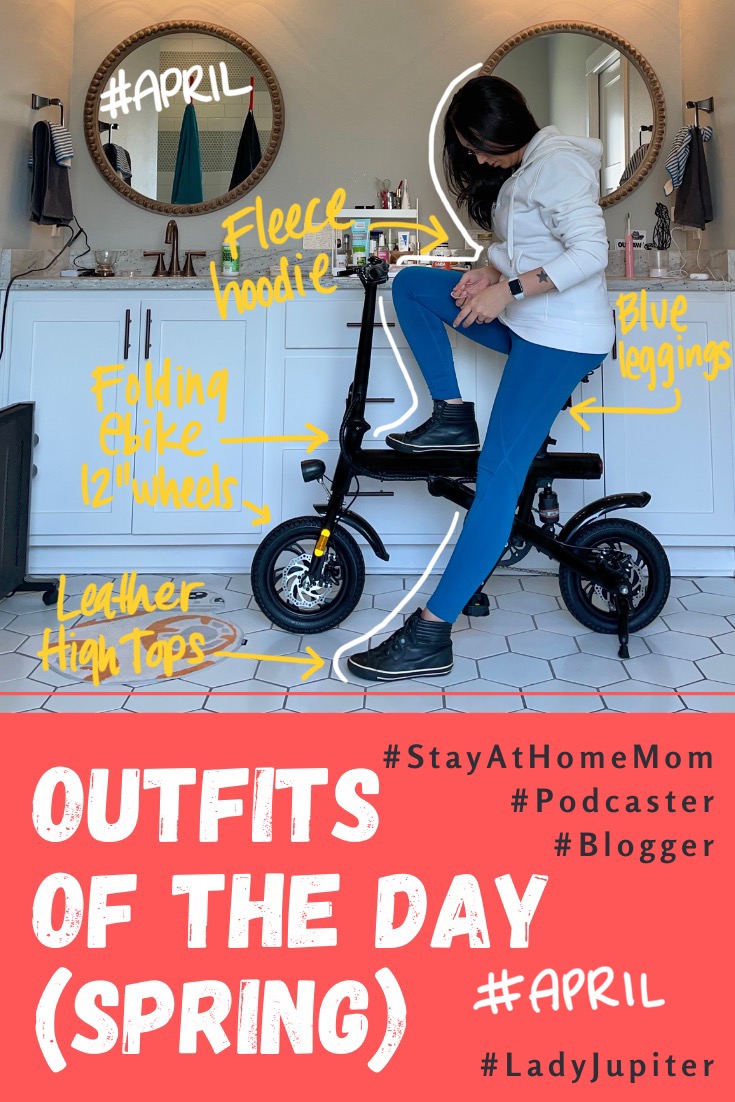 Spring Outfits of the Day. #OOTD #April #MomOutfits #LadyJupiter #FoldingEbike