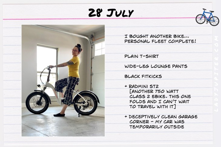Summer Outfits of the Day. #OOTD #July #MomOutfits #LadyJupiter #RadMini #ebikes