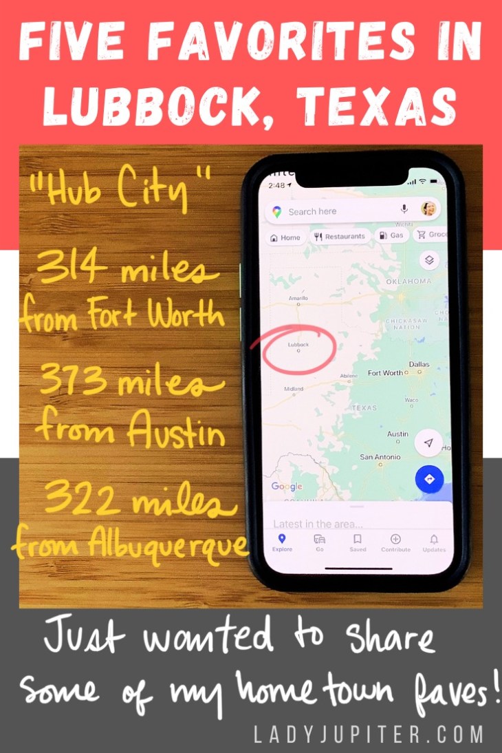 Five favorites in my hometown; Lubbock, Texas. #LadyJupiter #FiveFaves #favorites #5Faves