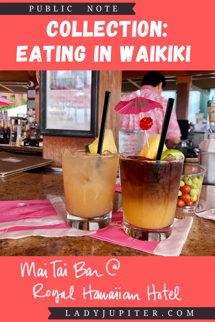 Collection: Eating in Waikiki is a list of favorites that I wrote for my brother. I can't wait to go back! #LadyJupiter #travel #beaches #Hawaii #Honolulu #Waikiki #808