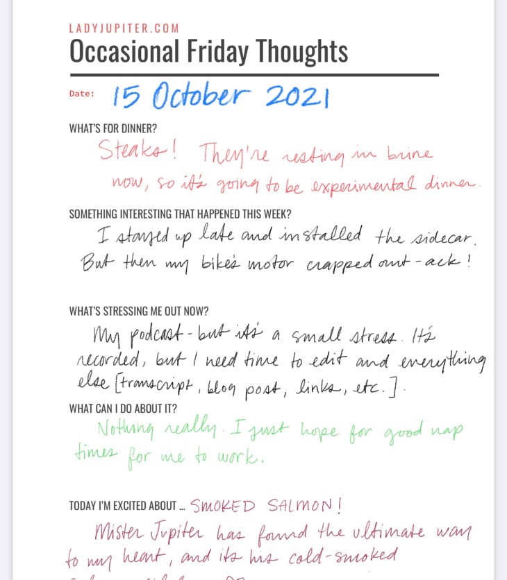 15 October. Experimental Friday Jupiter; just having fun making and sharing digital notes. #LadyJupiter #DailyJupiter #Friday #Notes