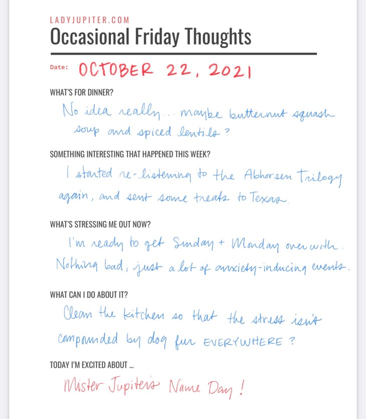 October 22. Just some Friday thoughts. #LadyJupiter #DailyJupiter #diary #Friday