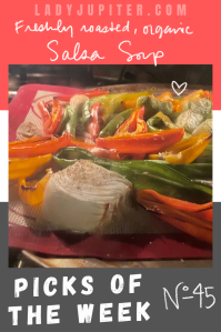 Week № 45 brings a fresh batch of favorites - like Salsa Soup. It's fresh, delicious, and a little silly. #LadyJupiter #PicksoftheWeek #soup