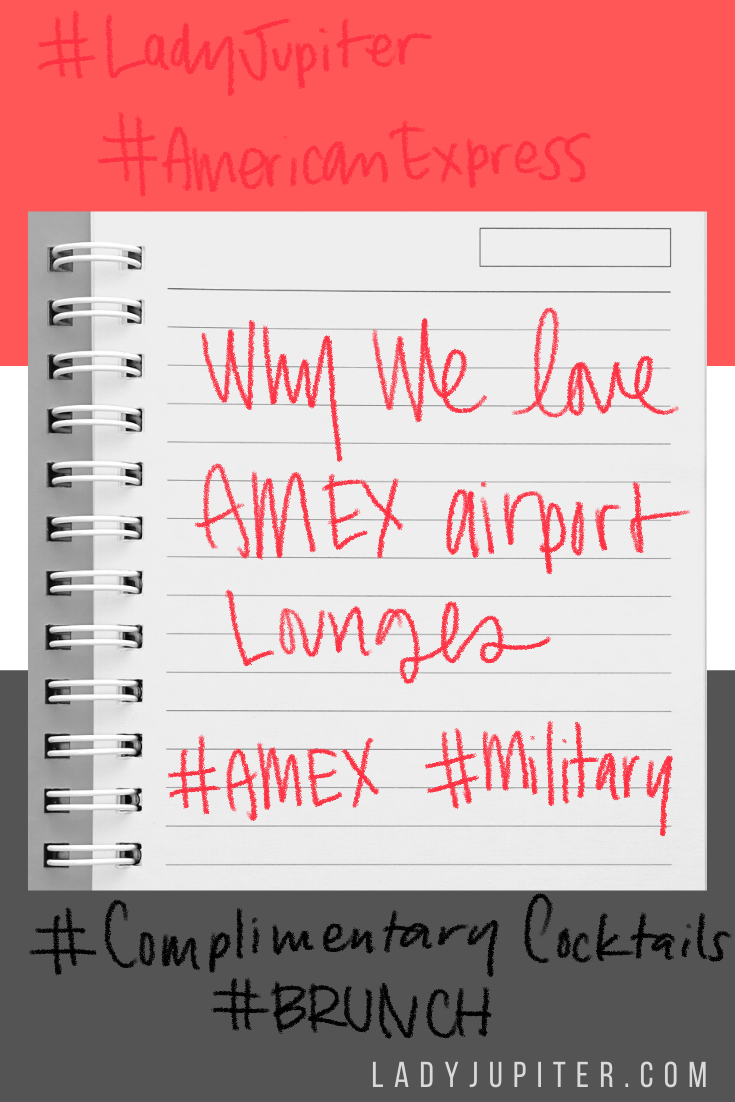Why we love AMEX airport lounges! Is if the cost? the cocktail pricing, or locations? Click on to read more. #AMEX #MilitaryFamilies #MilFam