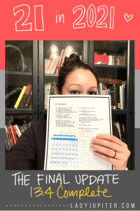 21 in 2021 - 13.4 Complete✨ I didn't finish 21 in 21, but I got more than zero done! #21in21 #21in2021 #LadyJupiter #updates