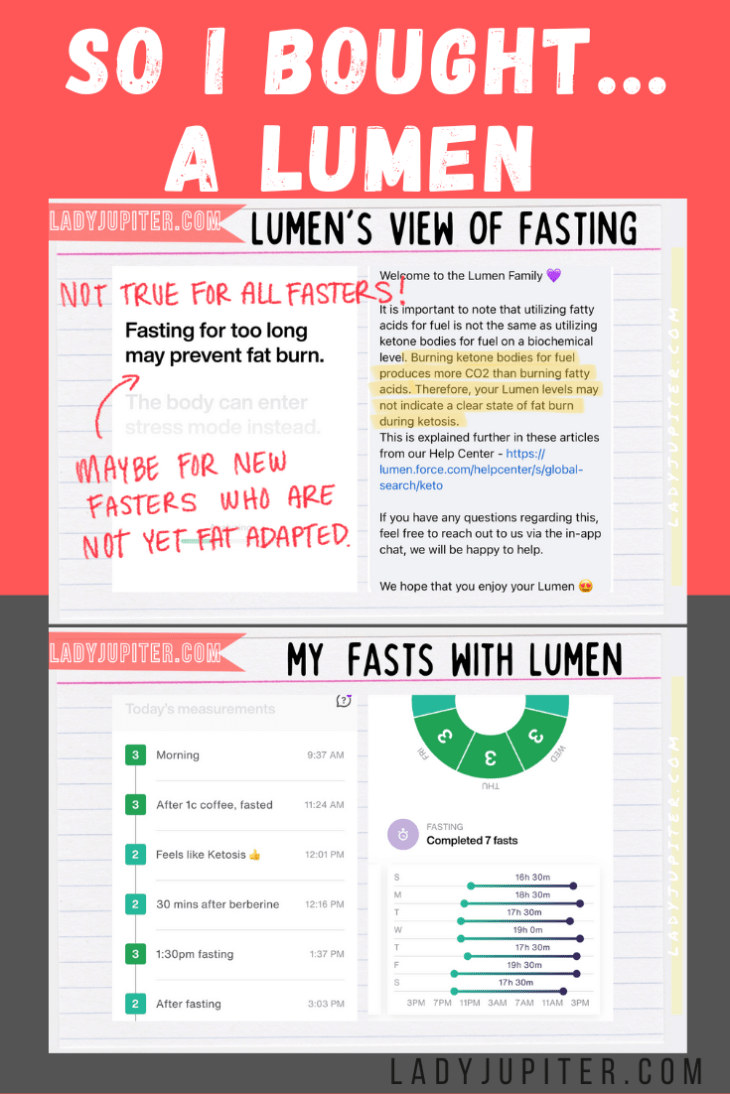 So I bought...a Lumen! It's a breathalyzer that measures CO2 and tells me if I'm burning fats or carbs. I log my fasts, but I wouldn't recommend Lumen for new fasters. #LadyJupiter #Lumen #biohacking #BetterStrongerFaster #unsponsored #productreview