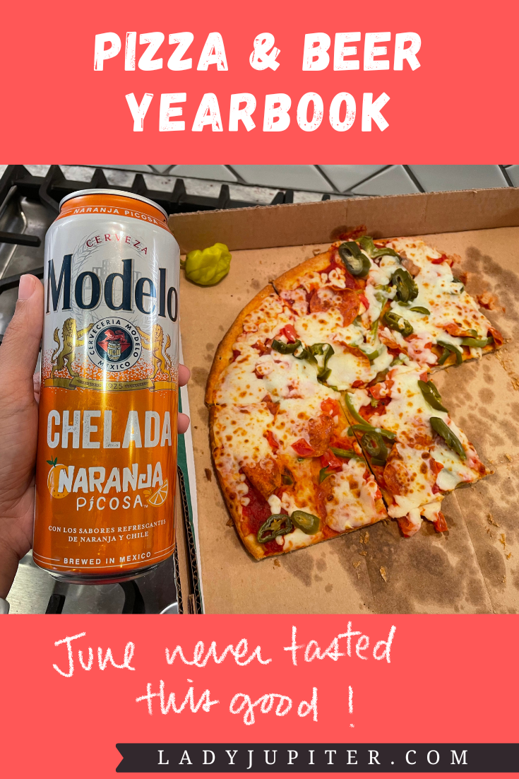 Pizza and Beer Yearbook - a thoughtful chronicle, or an excuse to order pizza each month⁉️ Probably the latter! #LadyJupiter #BeerAndPizza #Yearbook #JustForFun #SharingIsCaring #NaranjaPicosa