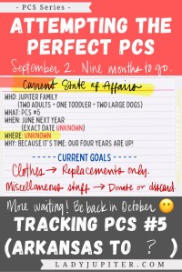 Current state of affairs; nine months out from our next PCS. I'm trying to have the easiest and most perfect PCS...despite not knowing where we're moving yet. #LadyJupiter #MilSpouse #MilBlogger #PCS #Planning
