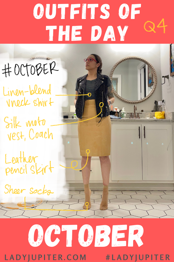 Outfits of the Day, Q4! The public closet of a hobby podcaster. #LadyJupiter #OOTD #DailyOutfits #October #Q4 #WomenWithADHD #Late30s