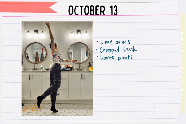 Outfits of the Day, Q4! The public closet of a hobby podcaster. #LadyJupiter #OOTD #DailyOutfits #October #Q4 #WomenWithADHD #Late30s