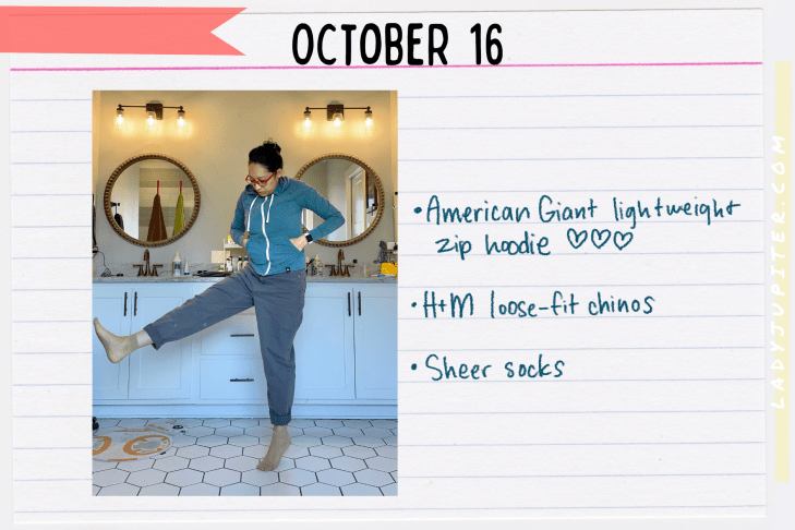 Outfits of the Day, Q4! The public closet of a hobby podcaster. #LadyJupiter #OOTD #DailyOutfits #October #Q4 #WomenWithADHD #Late30s