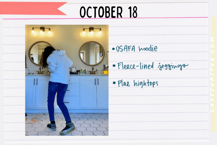 Outfits of the Day, Q4! The public closet of a hobby podcaster. #LadyJupiter #OOTD #DailyOutfits #October #Q4 #WomenWithADHD #Late30s