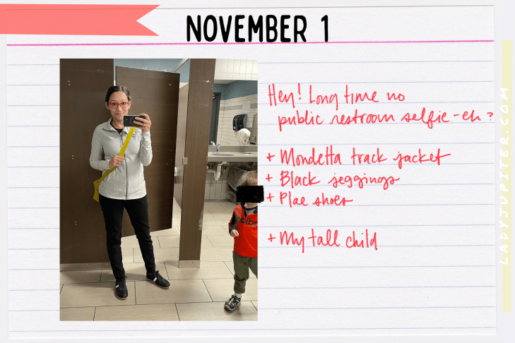 Outfits of the Day, Q4! The public closet of a hobby podcaster. #LadyJupiter #OOTD #DailyOutfits #November #Q4 #WomenWithADHD #Late30s