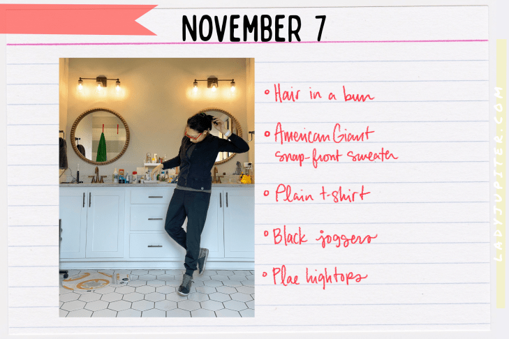 Outfits of the Day, Q4! The public closet of a hobby podcaster. #LadyJupiter #OOTD #DailyOutfits #November #Q4 #WomenWithADHD #Late30s