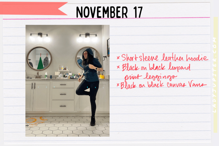 Outfits of the Day, Q4! The public closet of a hobby podcaster. #LadyJupiter #OOTD #DailyOutfits #November #Q4 #WomenWithADHD #Late30s