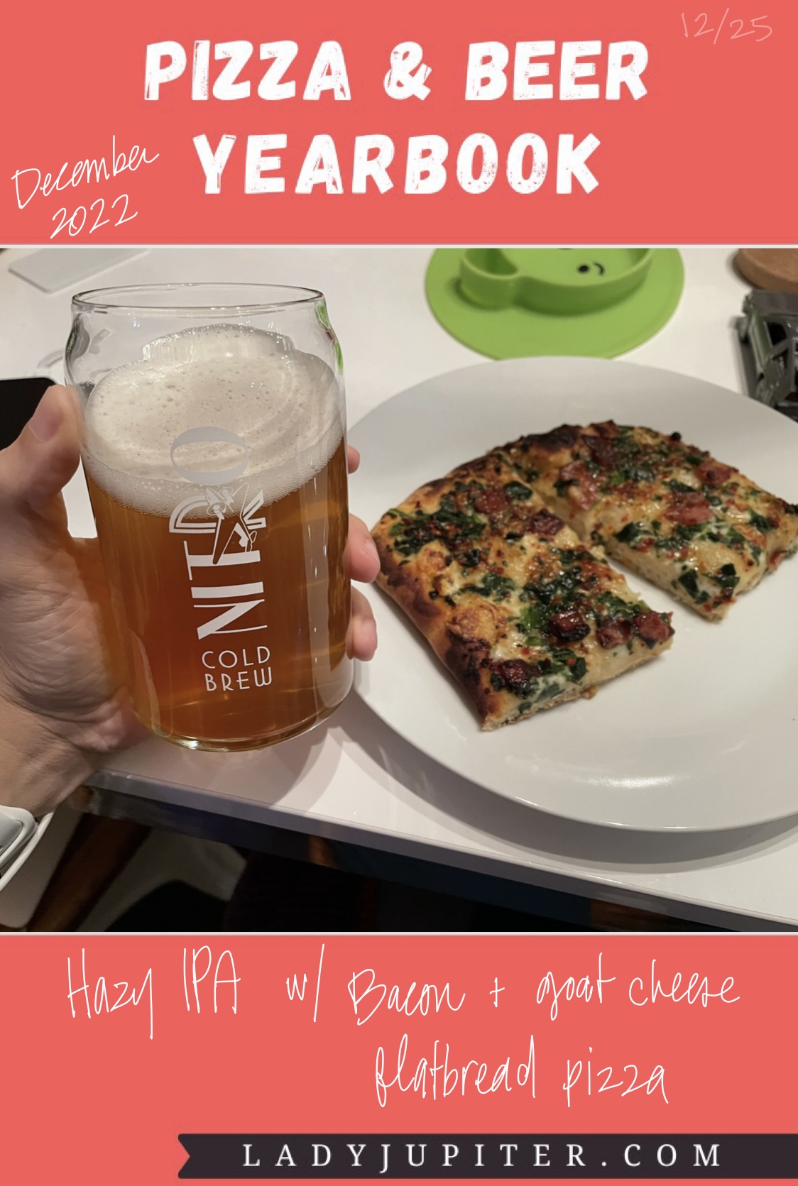 Pizza and Beer Yearbook - a thoughtful chronicle, or an excuse to order pizza regularly⁉️ (Probably the latter!) #LadyJupiter #BeerAndPizza #JustForFun #GoatCheesePizza