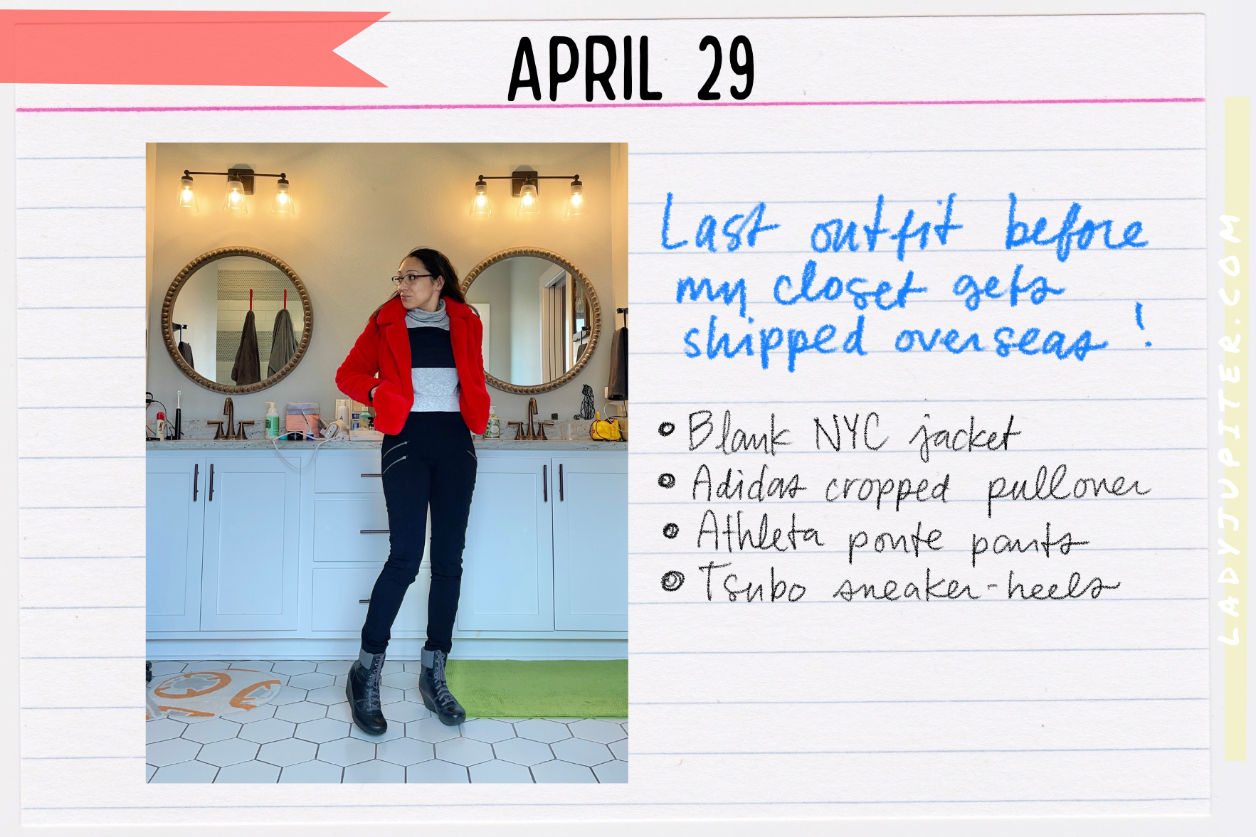 Outfits of the Day, Q2! International relocation = forced capsule wardrobe. I need a bigger suitcase. #LadyJupiter #OOTD #April #Q2 #38F #SAHM